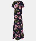 Oscar de la Renta Floral cotton-blend poplin kaftan