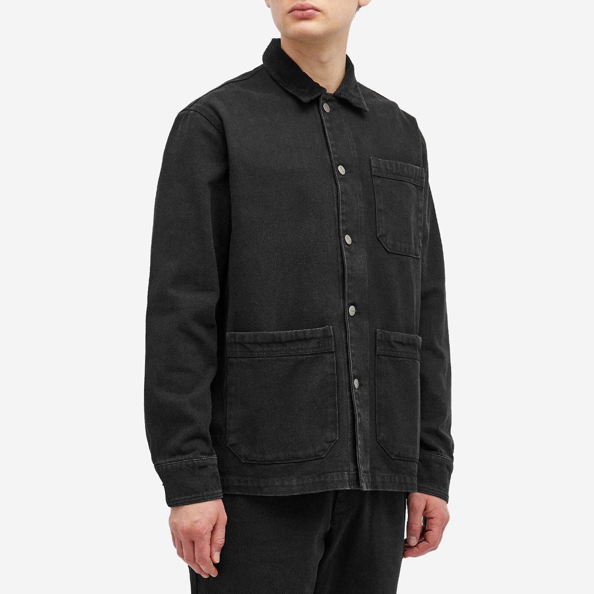 Foret Men's Rowan Denim Overshirt in Washed Black