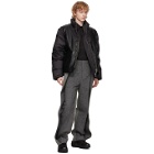 We11done Black Down and Faux-Leather Vest Padding Jacket