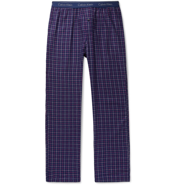 Photo: Calvin Klein Underwear - Checked Cotton-Blend Pyjama Trousers - Blue