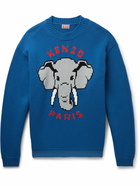 KENZO - Intarsia Wool-Blend Sweater - Blue