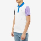 Lacoste Men's Colour Block Polo Shirt in White/Black/Neva Lilac