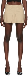 BONBOM Beige Pleated Miniskirt