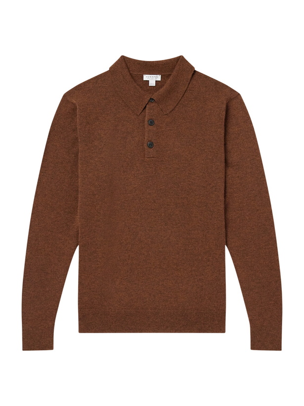 Photo: Sunspel - Cashmere Polo Shirt - Brown