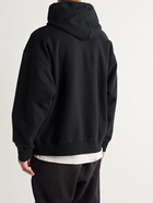 FEAR OF GOD - Logo-Flocked Fleece-Back Cotton-Jersey Hoodie - Black - M