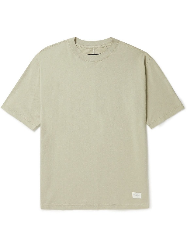 Photo: Rag & Bone - Future Staples Logo-Appliquéd Cotton-Jersey T-Shirt - Neutrals