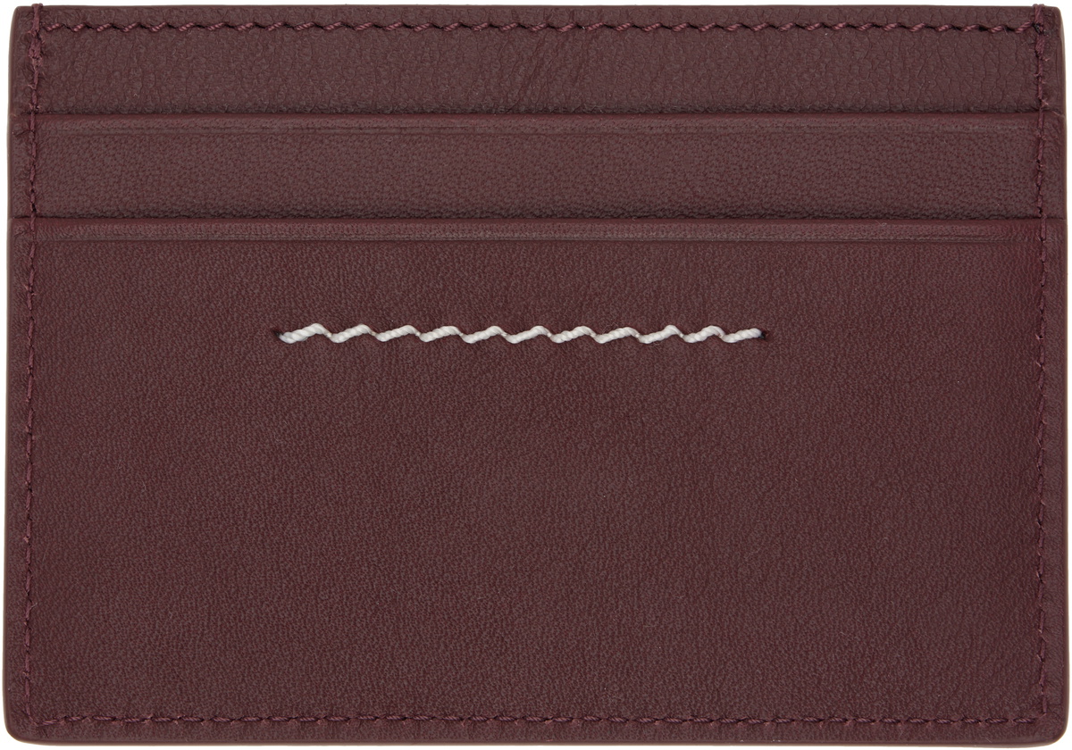 MM6 Maison Margiela Burgundy Numeric Card Holder MM6 Maison