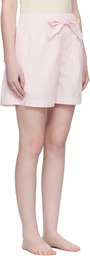 Tekla Pink Poplin Pyjama Shorts