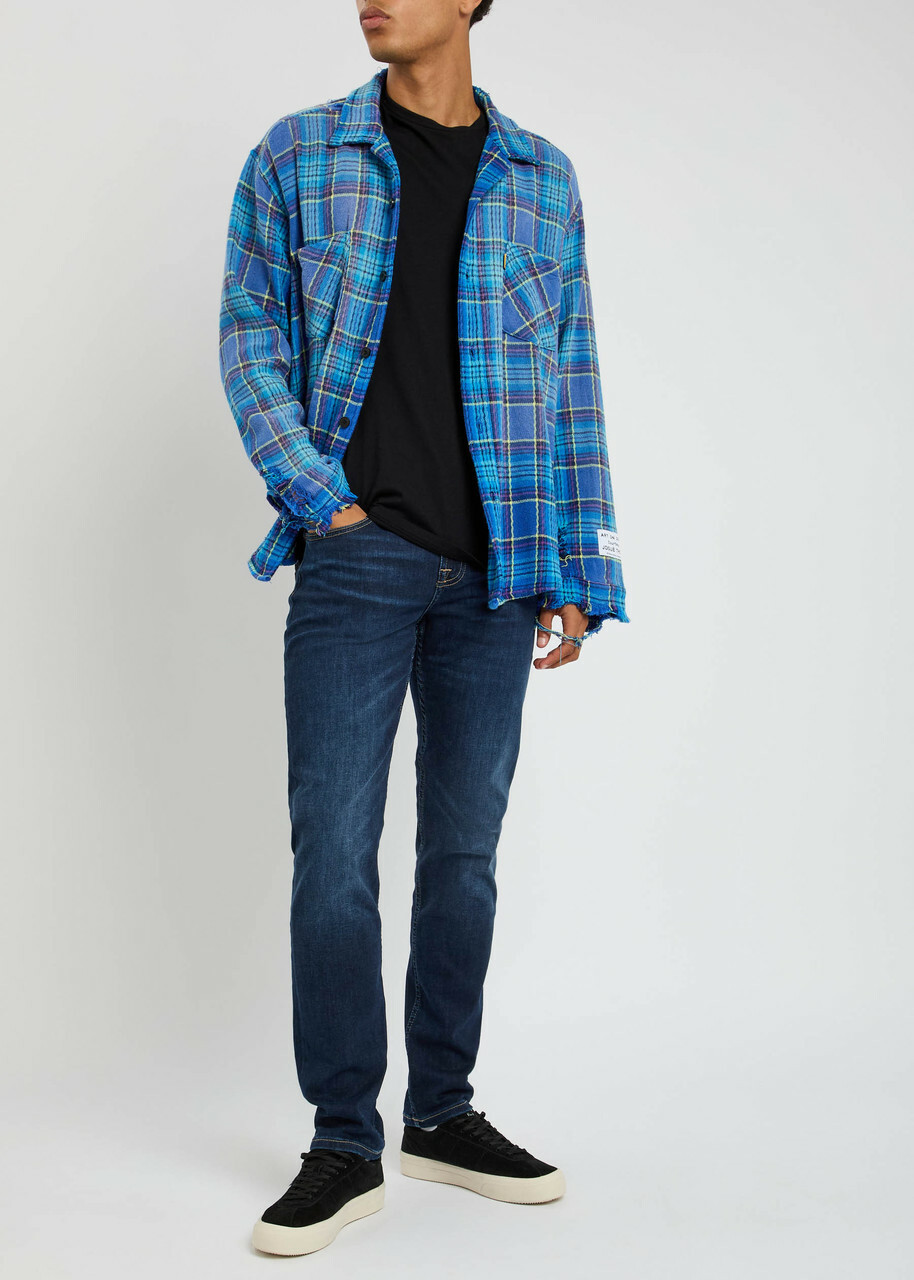 7 For All Mankind Slimmy Tapered-leg Jeans Dark Blue