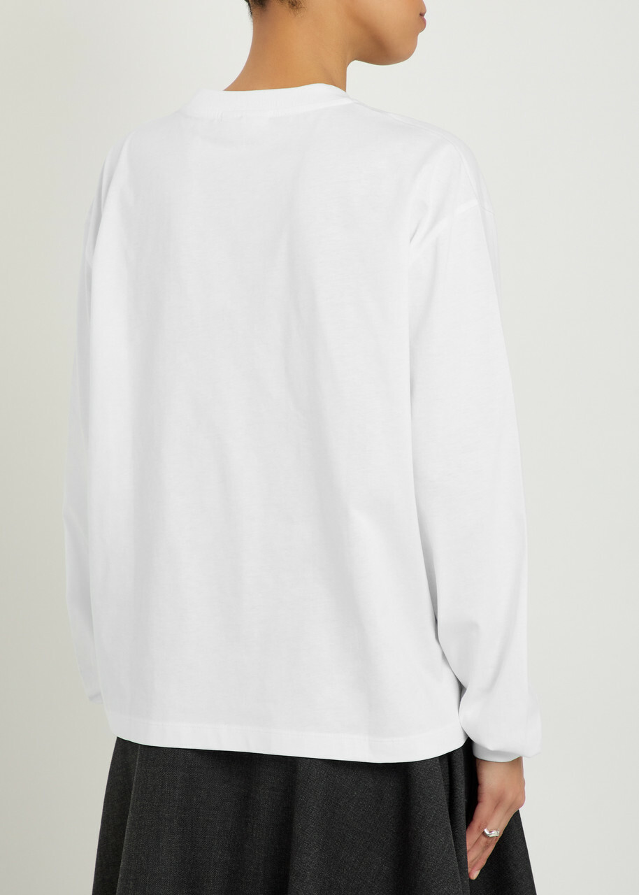 Ganni Printed Cotton T-shirt White