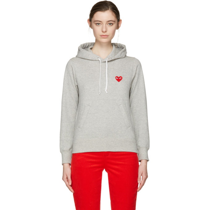 Photo: Comme des Garcons Play Grey Heart Patch Hoodie