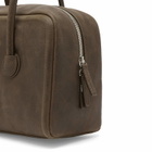 MARGESHERWOOD Women's Soft Boston Bag in Washed Brown Embossed Pull-Up 