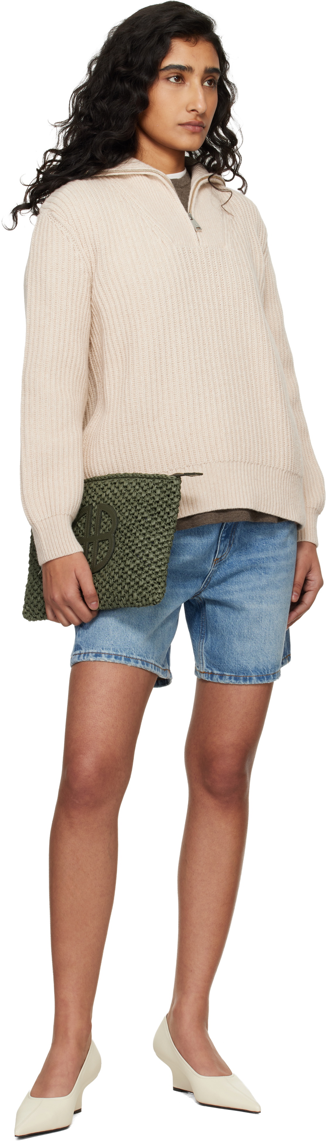 ANINE BING Green Rio Pouch