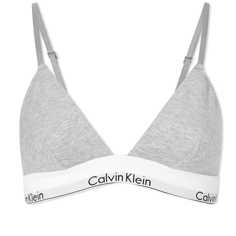 Calvin Klein Triangle Bra Modern Cotton Grey In Grey Heather