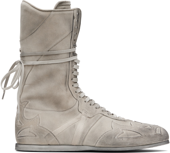 Photo: Ann Demeulemeester Gray Palne High-Top Boxing Sneakers