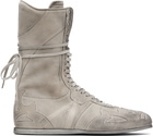 Ann Demeulemeester Gray Palne High-Top Boxing Sneakers