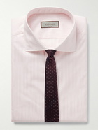 Canali - Slim-Fit Cutaway-Collar Striped Cotton-Twill Shirt - Pink