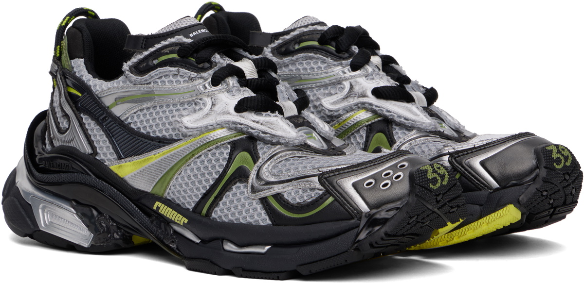 Balenciaga Silver & Black Runner 2.0 Sneakers Balenciaga Balenciaga Silver & Black Runner 2.0 Sneakers Balenciaga