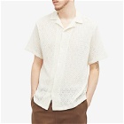 Portuguese Flannel Men's Ground Knit Vacation Shirt in Off White