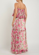 Chloe Floral Print Ruffled Silk-chiffon Maxi Dress Pink