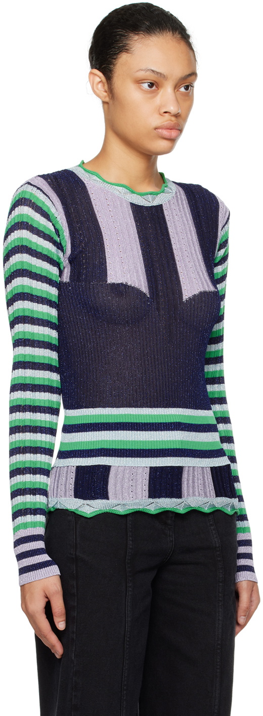 Henrik Vibskov Blue & Purple Block Sweater