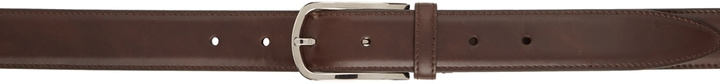 Photo: Brunello Cucinelli Brown Smooth Leather Buckle Belt