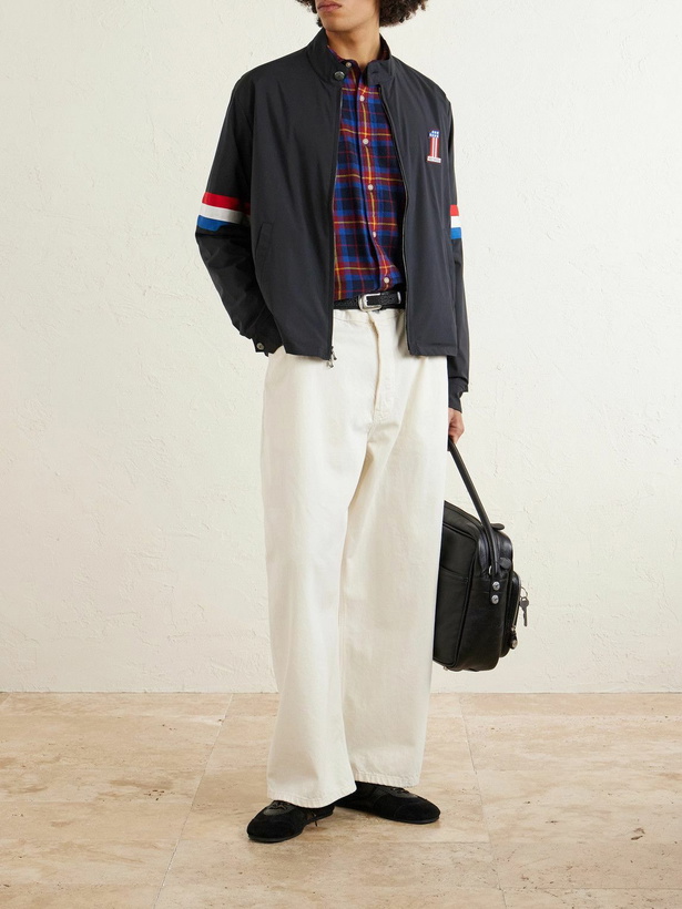 Photo: God's True Cashmere - Harley-Davidson Striped Appliquéd Recycled Shell Jacket - Black