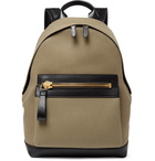 TOM FORD - Cotton-Canvas and Leather Backpack - Green