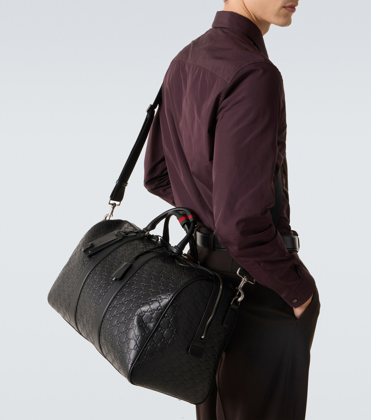 Gucci GG leather duffel bag