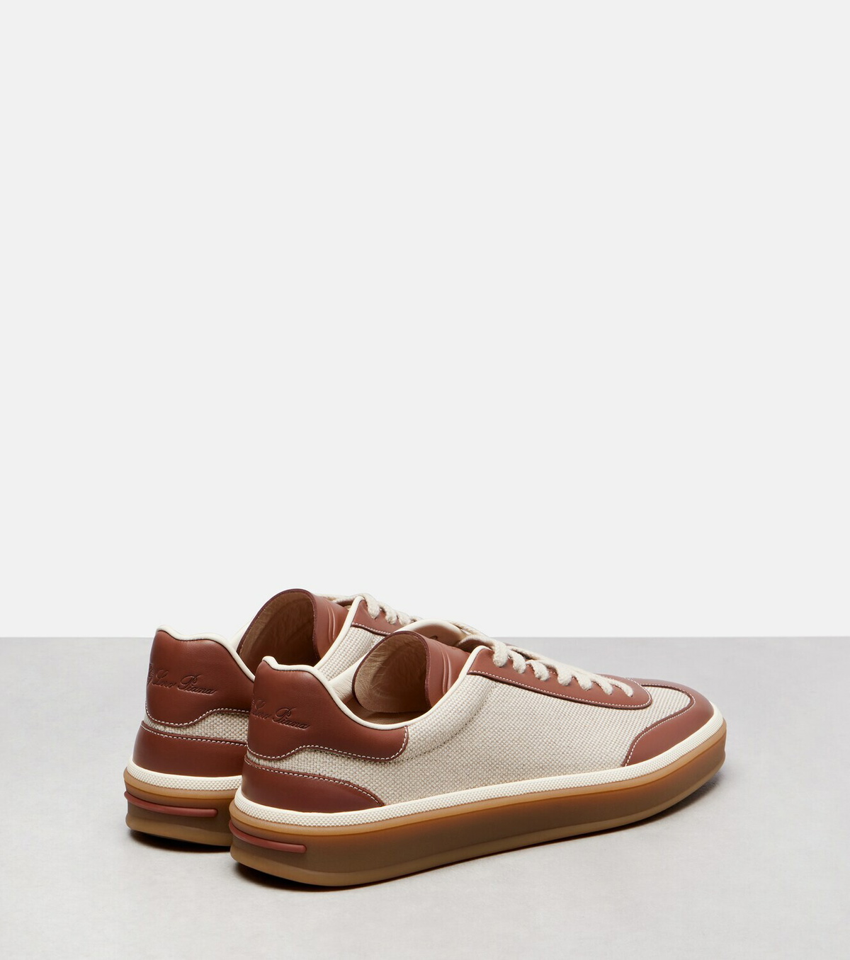 Loro Piana Tennis Walk leather-trimmed sneakers