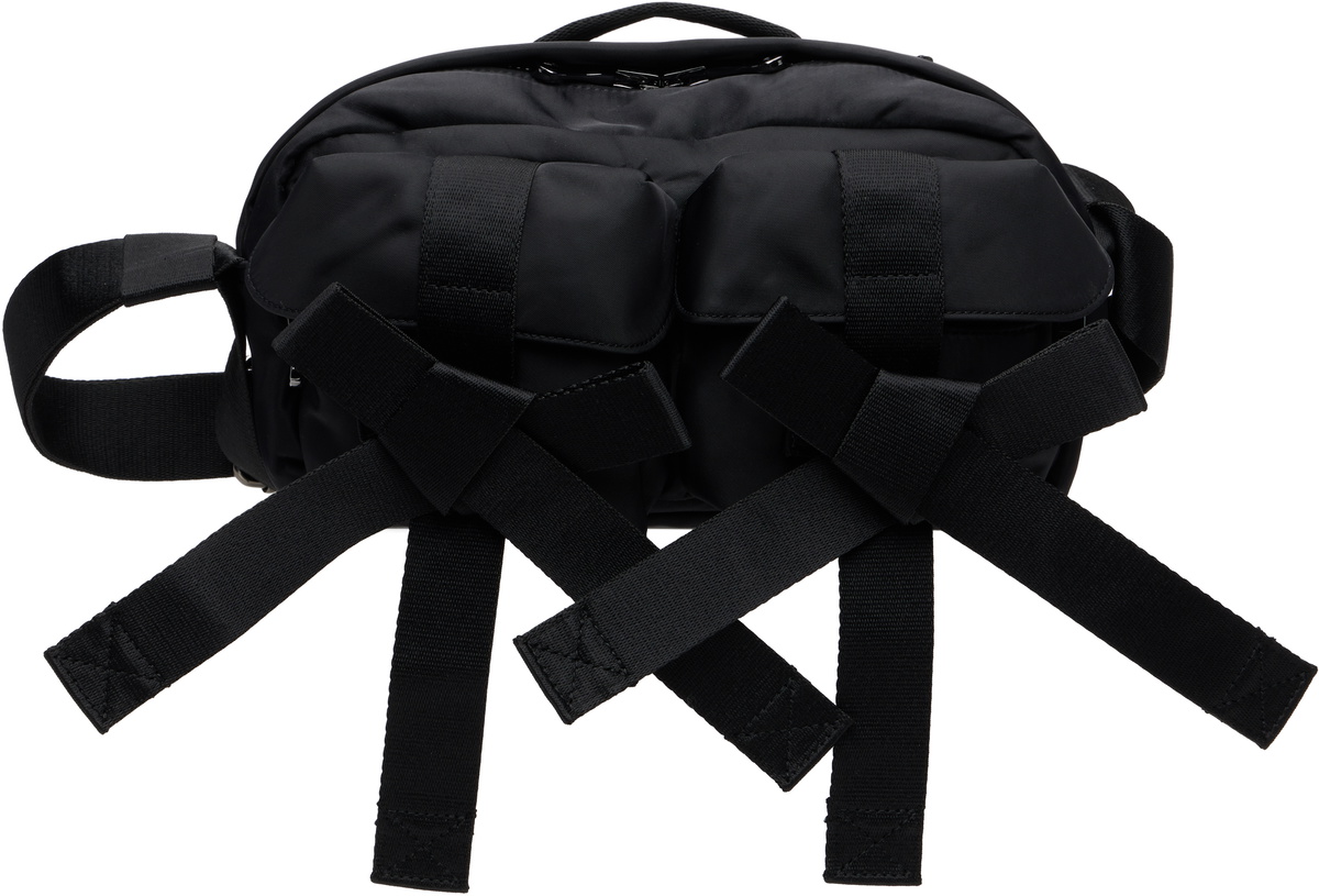 Simone Rocha Black Beaded Classic Bow Crossbody Bag