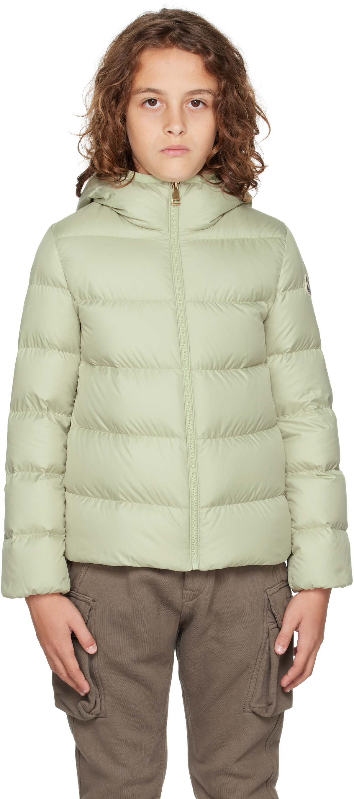 Moncler Enfant Big Kids Green Beulah Hooded Down Jacket Moncler Enfant