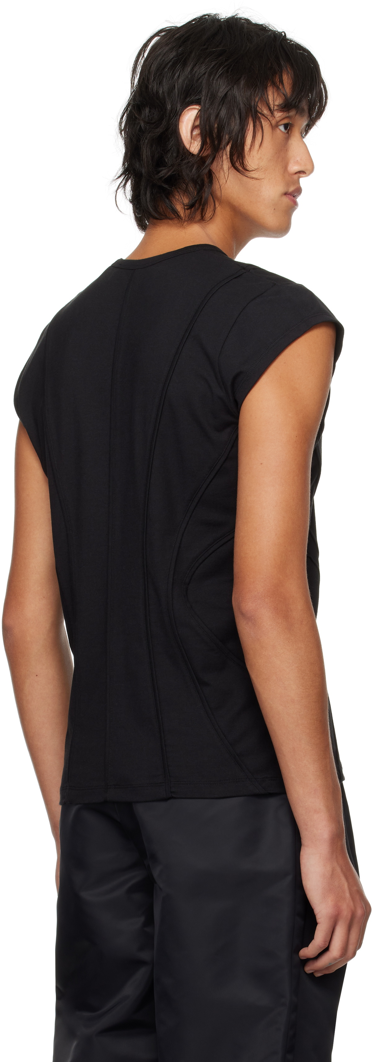 LGN Louis Gabriel Nouchi Black Corset Details Tank Top