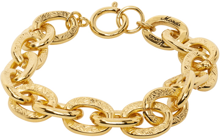 Photo: Mondo Mondo Gold Scroll Chain Bracelet