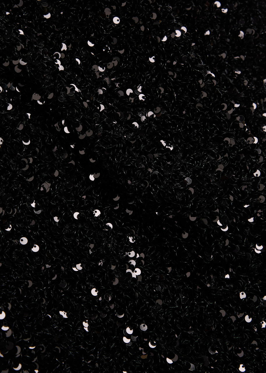 Vince Sequin-embellished Velvet Midi Skirt Black