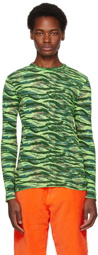ERL Green Printed Long Sleeve T-Shirt
