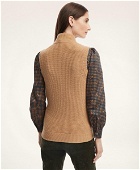 Brooks Brothers Women's Merino Blend Quilted Sweater Vest | Camel