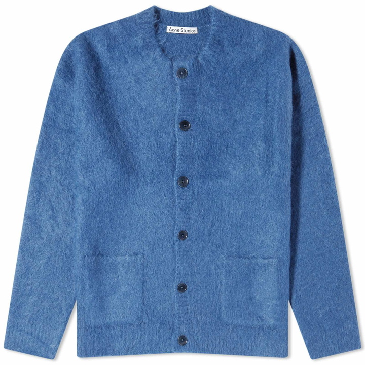 Photo: Acne Studios Men's Komer Solid Brushed Cardigan in Denim Blue