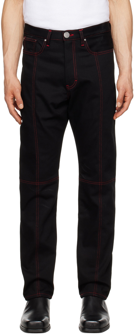 Steven Passaro Black Contrast Stitched Jeans
