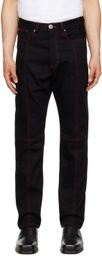 Steven Passaro Black Contrast Stitched Jeans