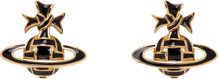 Photo: Vivienne Westwood Gold & Black Ribbon Bas Relief Earrings