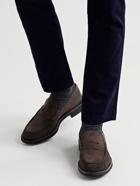 Tod's - Suede Penny Loafers - Brown