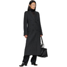Maison Margiela Black & Gray Double Breasted Coat