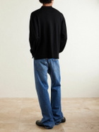 Officine Générale - Bene Merino Wool Half-Zip Polo Shirt - Black