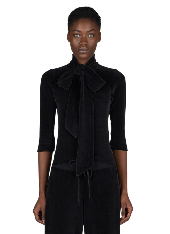 Photo: Balenciaga Scarf Turtleneck Terry-Cloth Blouse