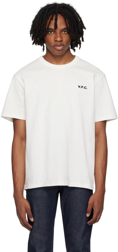 Photo: A.P.C. Off-White Flocked T-Shirt