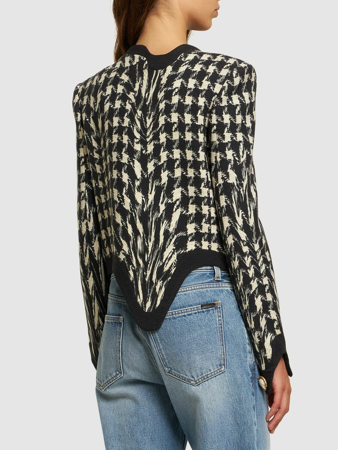 MOSCHINO - Pied De Poule Wavy Cardigan Moschino