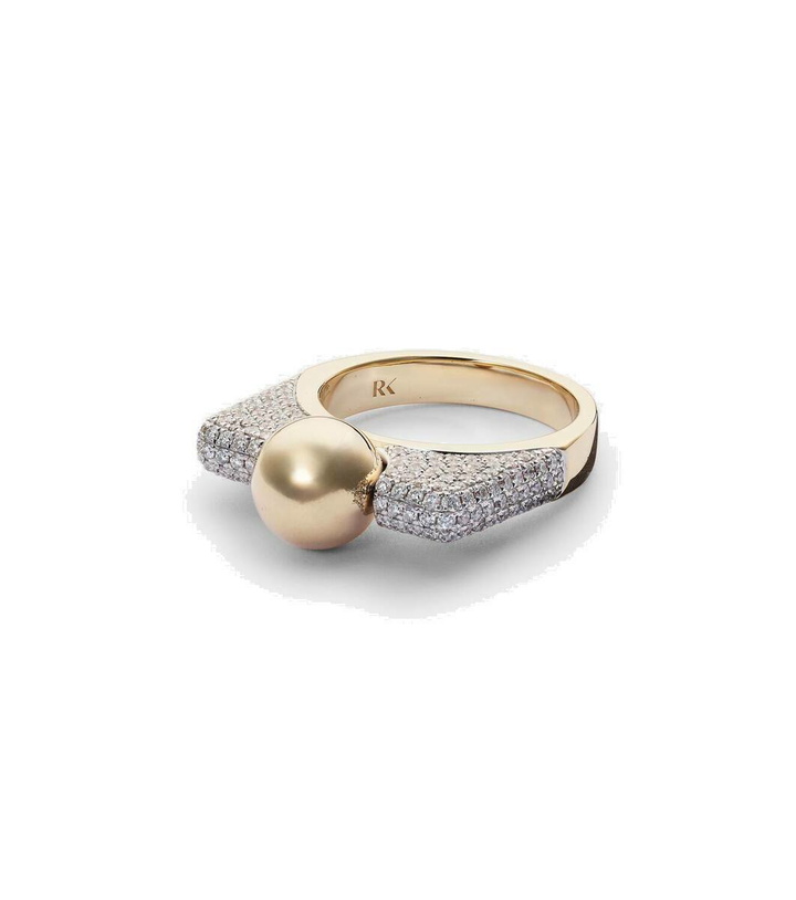 Photo: Rainbow K Ball 14kt gold ring with diamonds