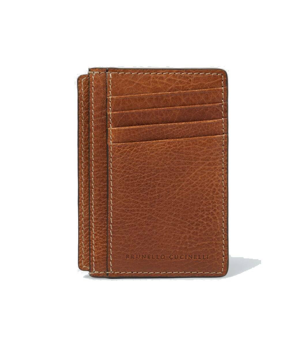 【送料&関税込】Brunello Cucinelli Card Holder Calfskin card case for Man in Copper | Brunello Cucinelli