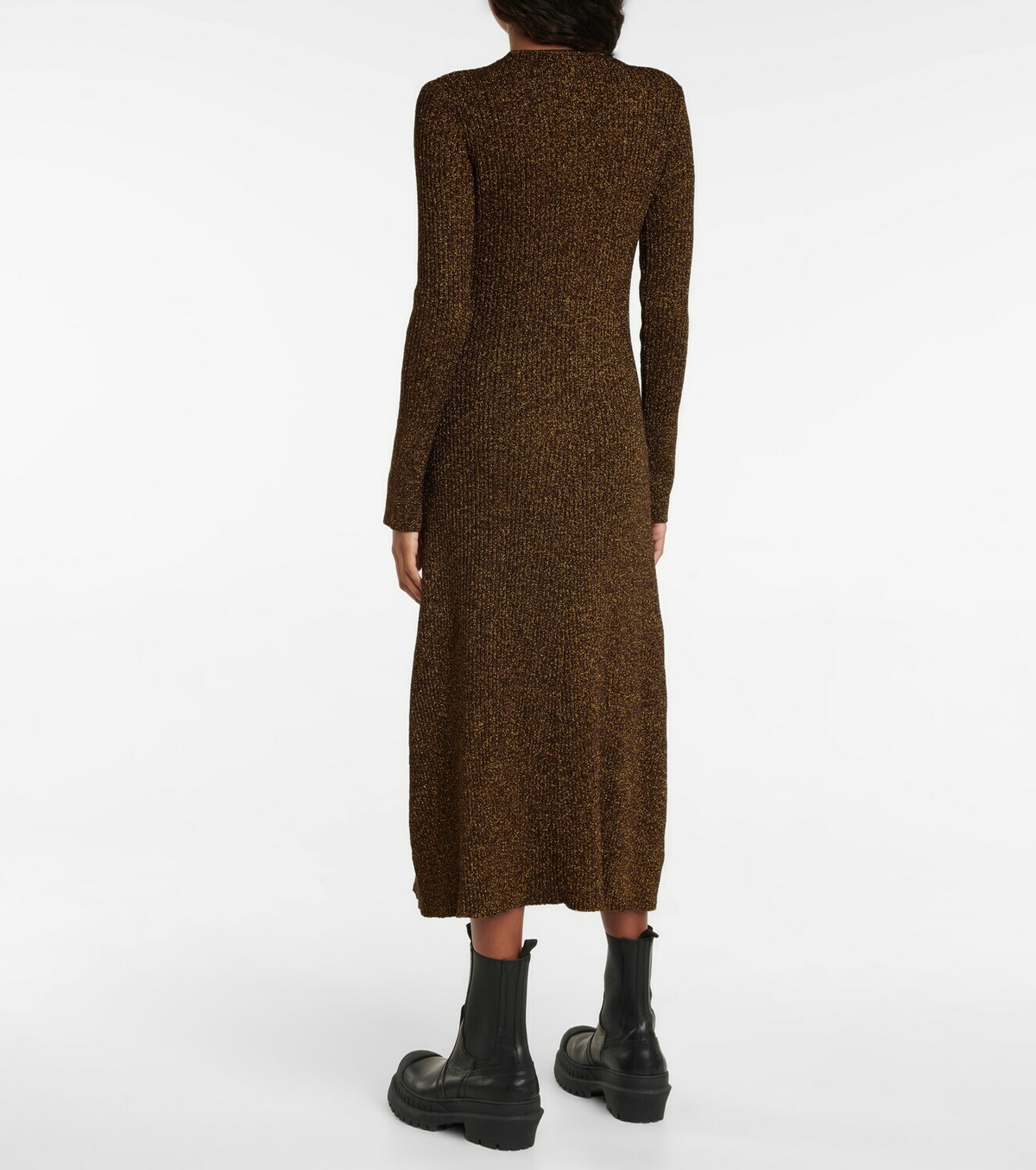 strapless open back dress GANNI | Ribbed Knitted Halterneck Midi Dress main image 0